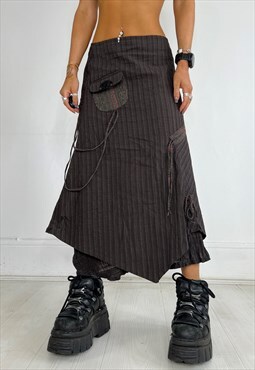 Vintage 90s Skirt Midi Textured Fairy Archival Boho Long Y2k