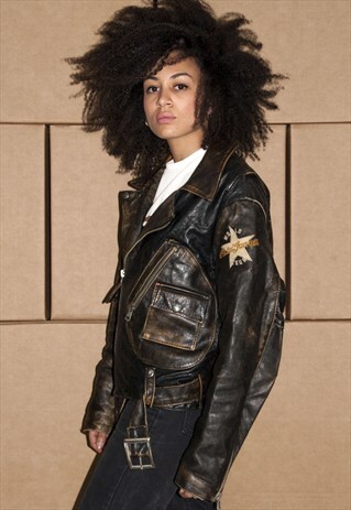 VINTAGE 80S METAL JACKETS LEATHER JACKET