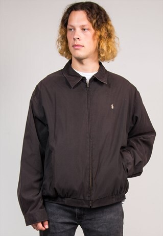 90'S VINTAGE RALPH LAUREN POLO BLACK BOMBER JACKET