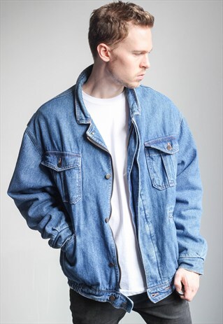 VINTAGE DENIM SHERPA JACKET