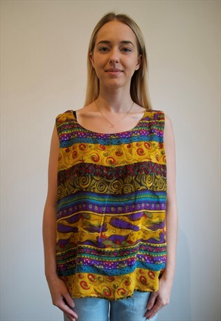 VINTAGE 90'S PRINT SLEEVELESS TOP