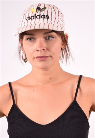 ADIDAS WOMENS VINTAGE CAP ONE SIZE WHITE STRIPES 90S