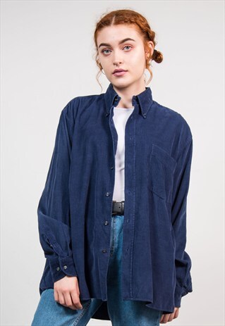 VINTAGE 90'S NAVY BLUE CORD SHIRT