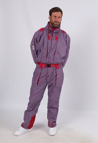 VINTAGE DEGRE 7 LIGHTWEIGHT FULL SKI SUIT UK M / L 42" (6FJ)