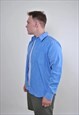VINTAGE 90S BLUE BRIGHT DRESS SHIRT WITH LONG SLEEVE, SIZE M