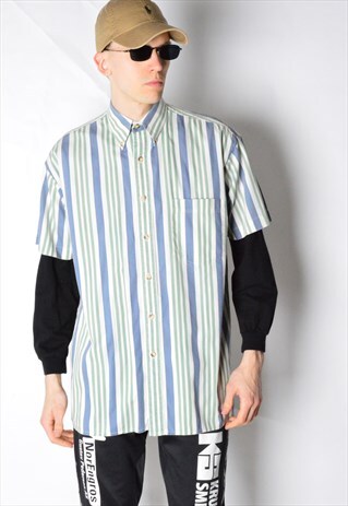 VINTAGE 90S STRIPED SHORT SLEEVE SHIRT