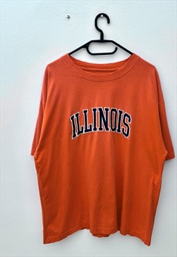 Vintage Illinois Orange USA tourist T-shirt XL