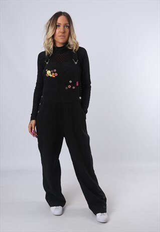 LOONEY TUNES COTTON DUNGAREES WIDE LEG TALL UK 16 (GK4F)