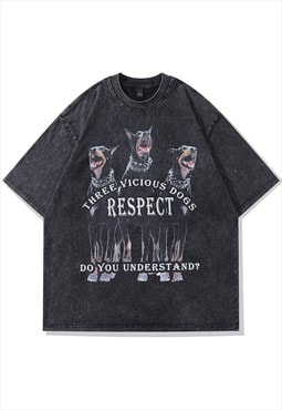 Doberman t-shirt Pinscher tee retro dog top in black