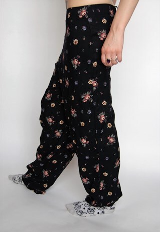 VINTAGE FLORAL PRINT FESTIVAL TROUSERS