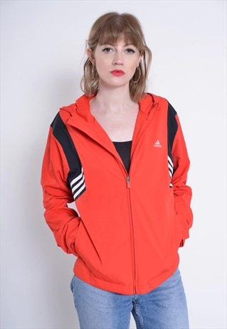 adidas track jacket women's red