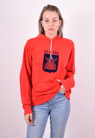 WOMENS VINTAGE HOODIE JUMPER XL RED 90'S