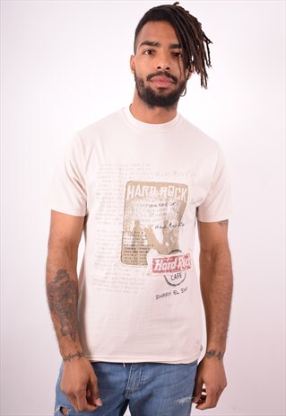 HARD ROCK CAFE MENS VINTAGE T-SHIRT TOP MEDIUM GREY 90S