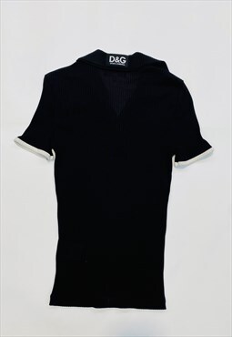 Vintage 90s Y2K D&G Dolce & Gabbana Ribbed T Shirt