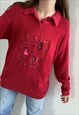 VINTAGE 80S CHRISTMAS XMAS EMBROIDERED KNIT JUMPER