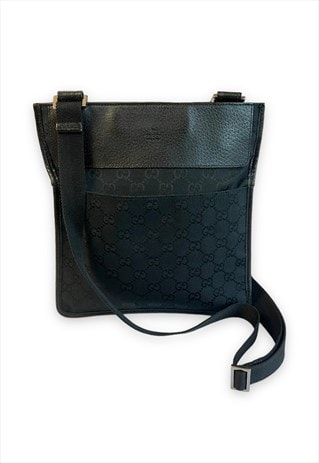 Vintage Gucci bag crossbody messenger black GG monogram