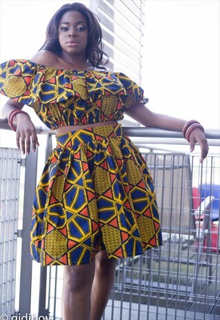 MICHOU AFRICAN MIDI SKIRT