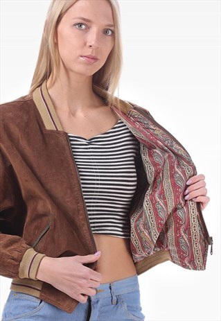 VINTAGE SUEDE BOMBER JACKET