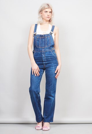 VINTAGE 90'S DARK-WASH SLIM FITTING DUNGAREES