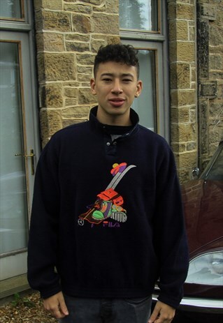 RARE VINTAGE FILA SKI 1/4 BUTTON FLEECE