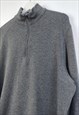 VINTAGE CALVIN KLEIN JUMPER QUARTER ZIP FIT IN GREY L