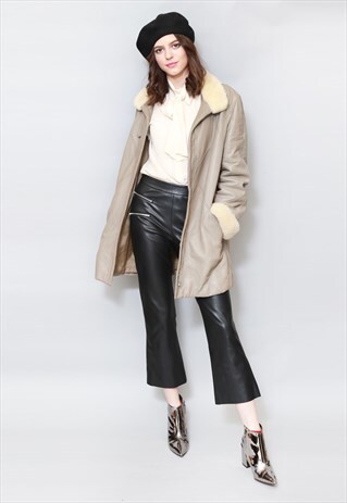 VINTAGE 1970'S GREY FRAGAZ SHEEPSKIN/SHEARLING COAT