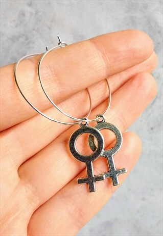 GIRL POWER VENUS HOOP EARRINGS