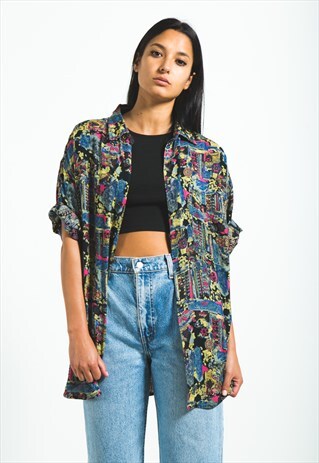 VINTAGE 80S HAWAIIAN SHORT SLEEVE SHIRT / S6803