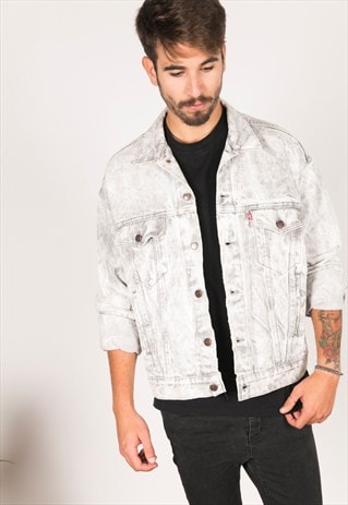 VINTAGE 80S ACID WASH LEVIS JACKET / C848
