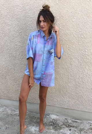 PATTERNED OVERSIZED RETRO VINTAGE UNISEX FESTIVAL SHIRT