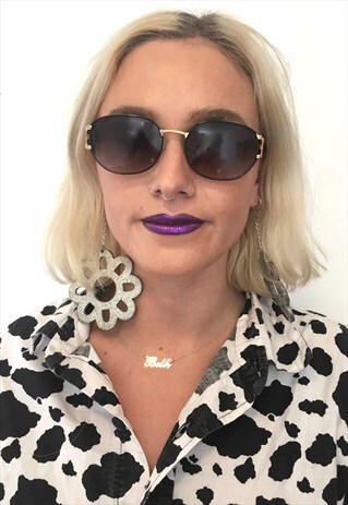 VINTAGE 80S ORIGINAL SUNGLASSES GOLD KISS DETAIL