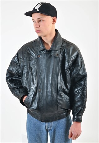 VINTAGE 80S REAL LEATHER JACKET