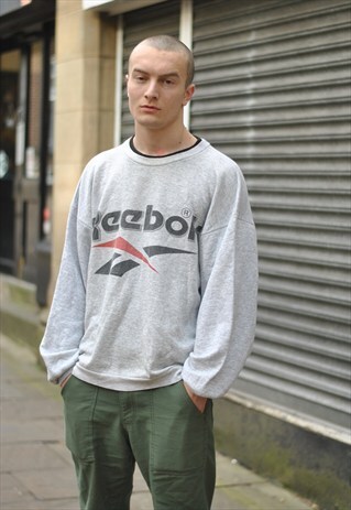 VINTAGE REEBOK SPELL OUT LOGO SWEATER