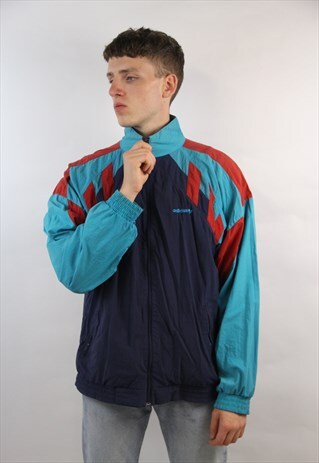 VINTAGE ADIDAS 90'S PATTERNED SHELL JACKET