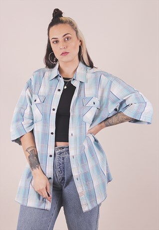 VINTAGE LEVI'S CHECKED COTTON LIGHTWEIGHT SHIRT /A2026