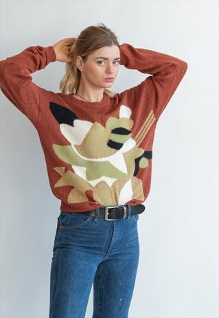VINTAGE 80S CHIC PATTERNED JUMPER