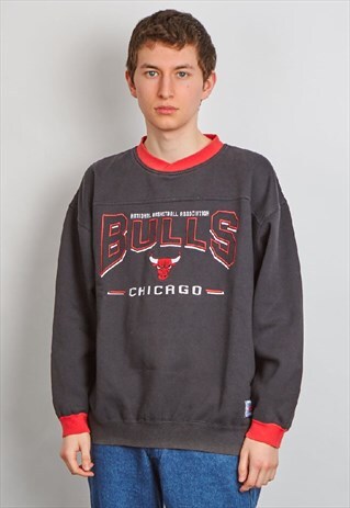 VINTAGE 90'S CHICAGO BULLS BLACK LOGO SWEATSHIRT