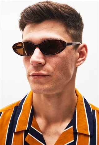 BEAU - SKINNY OVAL TORTOISESHELL SUNGLASSES