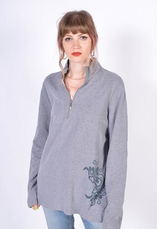 VINTAGE EDDIE BAUER 1/4 ZIP SWEATSHIRT GREY