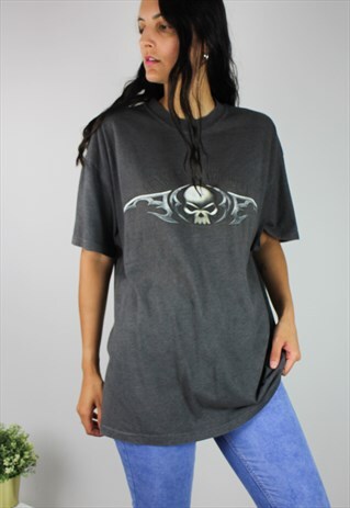 VINTAGE HARLEY DAVIDSON TSHIRT TOP WITH LOGO FRONT & BACK