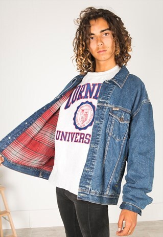 VINTAGE 80S LEVI'S LINED DENIM JACKET DARK WASH / 1130 / 402