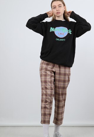 VINTAGE HARD ROCK CAFE LARGE BLACK PRINT LOGO SWEATSHIRT