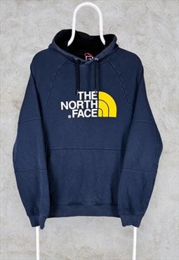 The North Face Hoodie Navy Blue Spell Out Men's Small