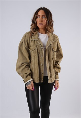 VINTAGE DENIM JACKET OVERSIZED FITTED UK 16-18 XL (A3S)