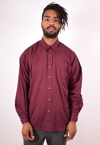 WRANGLER MENS VINTAGE SHIRT LARGE MAROON 90S