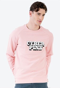Short Sleeved Sweatshirt in Pink with Print