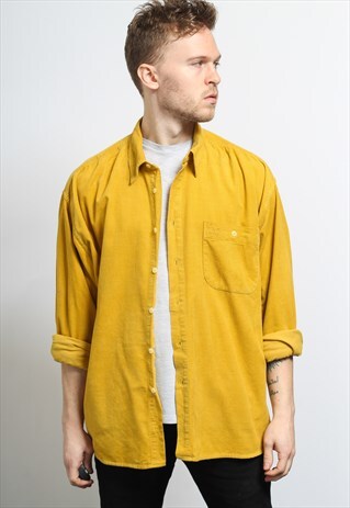 VINTAGE CORDUROY CORD SHIRT YELLOW