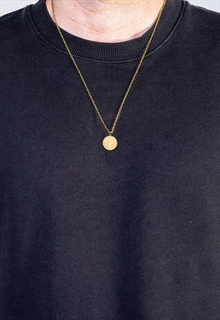 20" SAINT CHRISTOPHER PENDANT NECKLACE CHAIN - GOLD