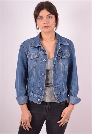 DIESEL WOMENS VINTAGE DENIM JACKET MEDIUM BLUE 90S