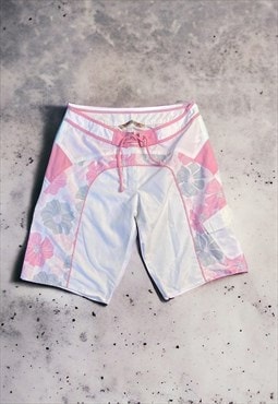 Baby Pink x White Mantaray Board Shorts